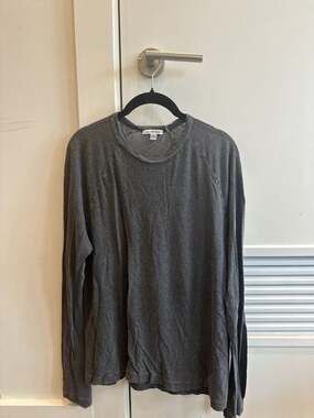 Standard James Perse Men's Long Sleeve Raglan Crewneck T-Shirt - Charcoal Grey